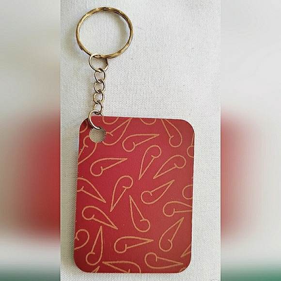 NEW Handmade Keychain Bag Tag! Italian Wood ArtDeco3. "I LOVE My Bag" Wood Heart - Picture 4 of 6